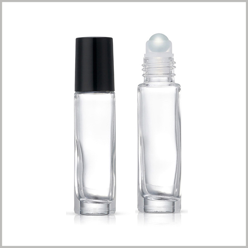 Essential oil glass roll bottle, you can stick a clear label on the transparent bottle, which plays a good role in promoting products and brands.