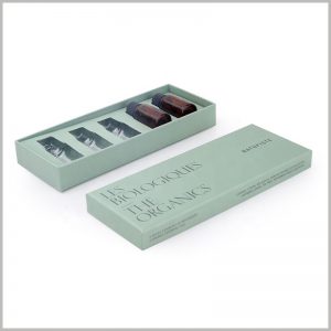 essential oil packaging for 5 bottles with blister. The surface of the clear blister packaging is covered with art paper, and the color of the inside of the packaging is consistent with the overall color of the box.