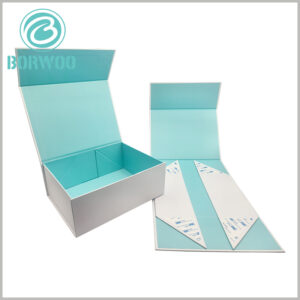 Foldable magnetic gift boxes for skincare packaging. For large areas of background color, we will use Pantone printing to ensure that the color of each small part is the same and there will be no color difference.