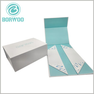 High quality foldable magnetic gift box for skincare packaging. When the box is in use, the box can be fixed with 3M glue.