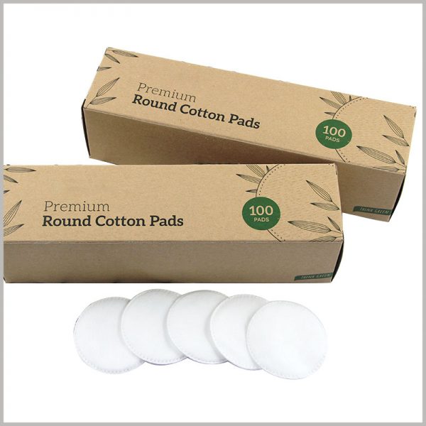 kraft paper packaging for cotton pads box. The specific product information is printed on the packaging, and customers can expressly understand the products and make purchasing decisions.