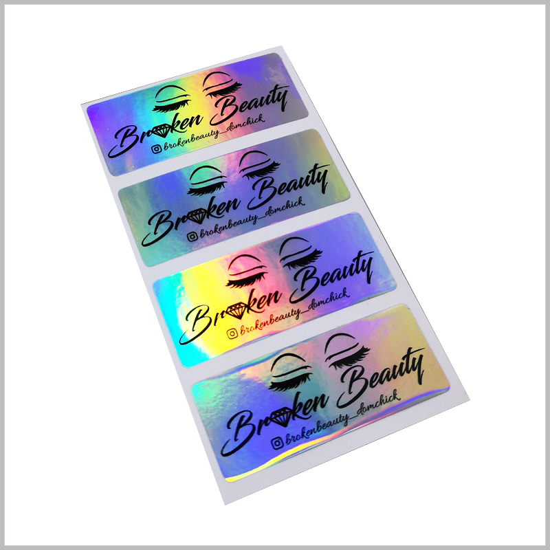 luxury hologram labels for eyelash packaging.Customized false eyelashes packaging labels can be printed with unique content to distinguish them from other brands.