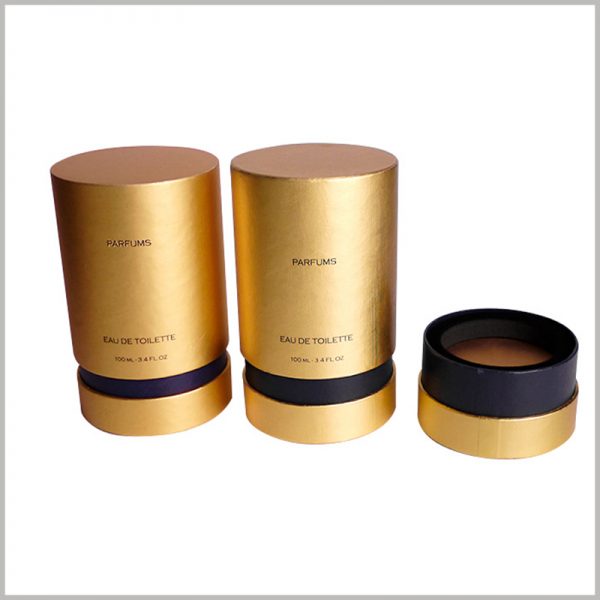 luxury perfume packaging tubes.The customized perfume packaging tube has a golden visual sense, which enhances the attractiveness of the packaging and the product.