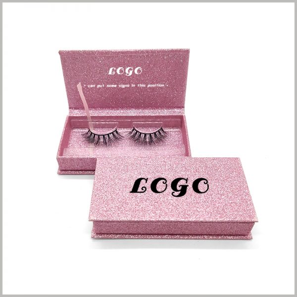 Custom pink cardboard boxes for eyelash packaging.The pink cardboard boxes packaging is cute and has a strong appeal for many female consumers.