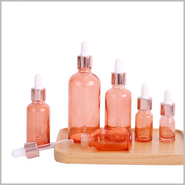 pink essential oil bottles with dropper, according to actual needs, choose essential oil bottles of different capacities