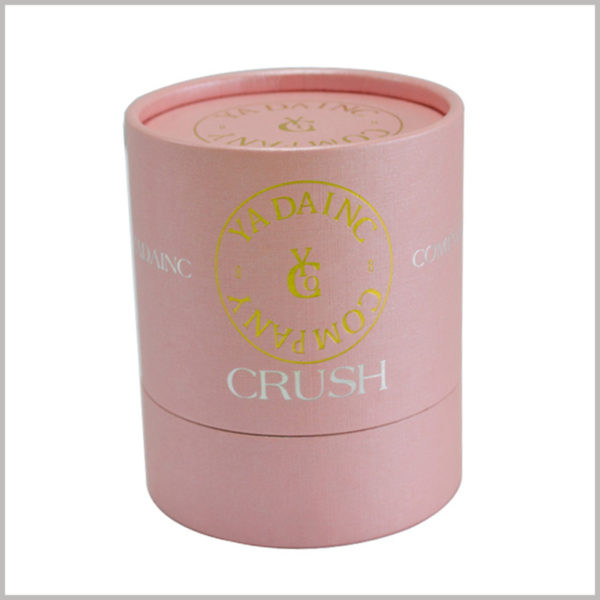 pink small cardoard tube cosmetic packaging, The logo and main name on the paper tube are printed using bronzing, which highlights the characteristics of the product.