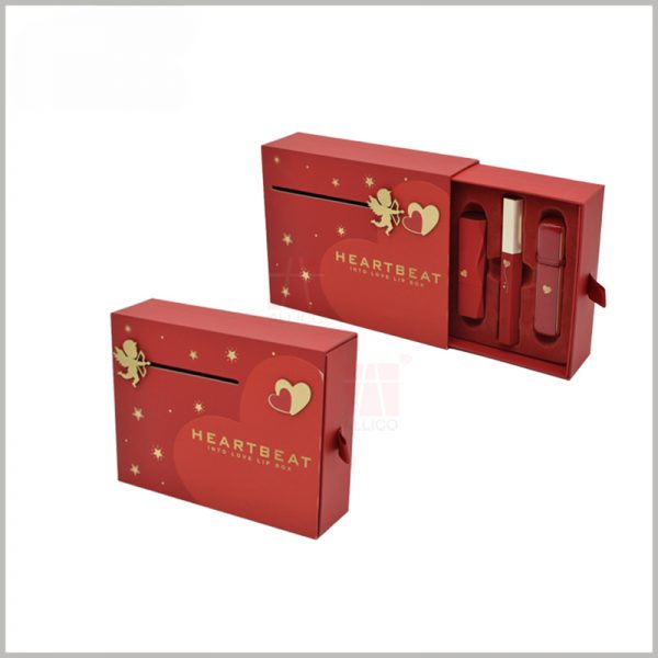 red lipstick gift boxes set with Flocking blister