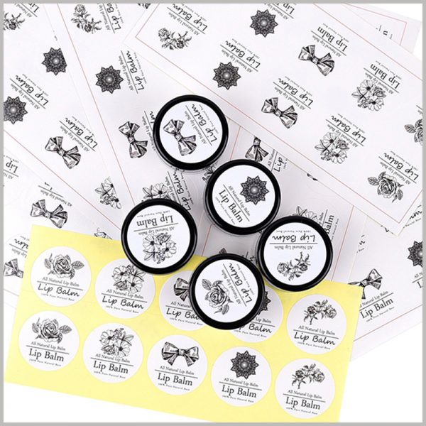 round printable labels for lip balm.The customized lip balm label has a good promotional effect for the product.