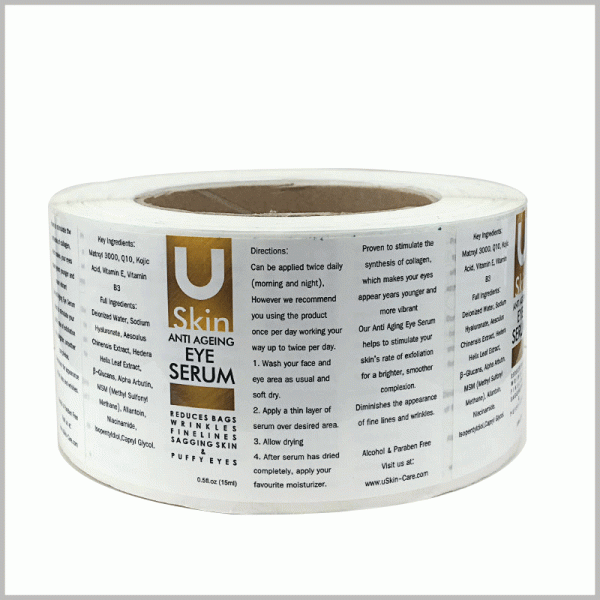 skin care product labels custom. The custom label provides instructions and usage guidelines for the product, such as the ingredients and volume of skin care products.