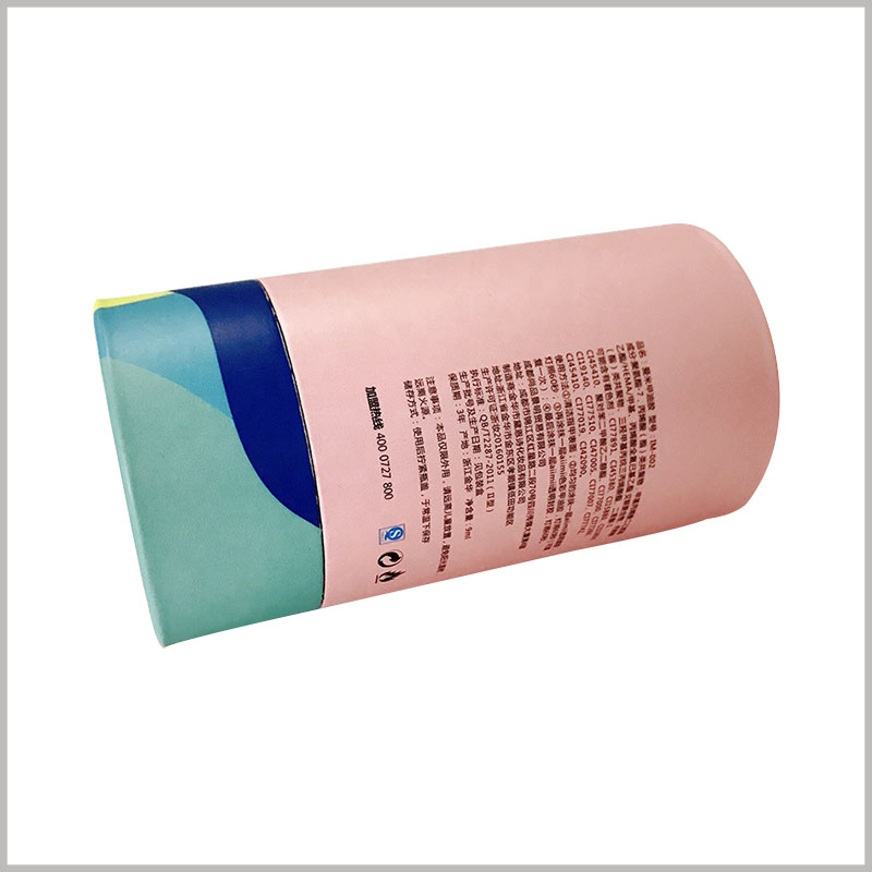 small cardboard round boxes for single nail polish packaging. The detailed product text description is printed on the paper tube in black font, which will quickly promote the relevant information of the product.