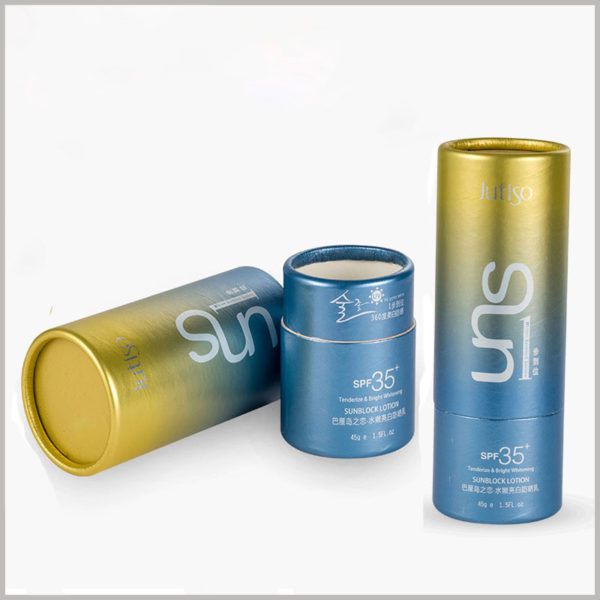 Small round boxes packaging for 1.5oz sun lotion | Skincare boxes