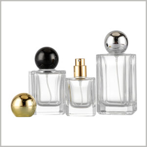 square glass perfume bottles with round cap