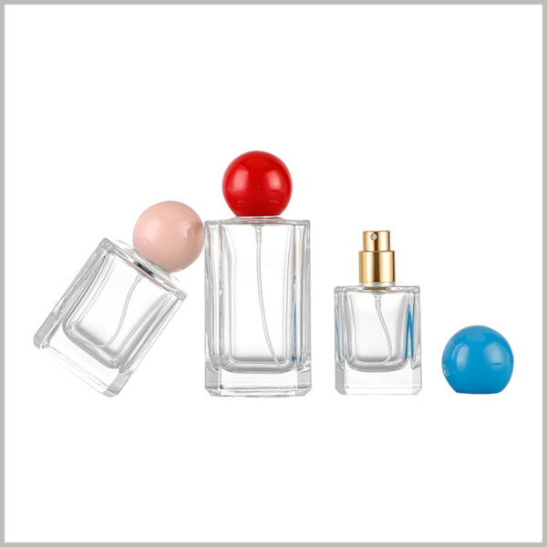 square glass perfume bottles with round cap wholesale