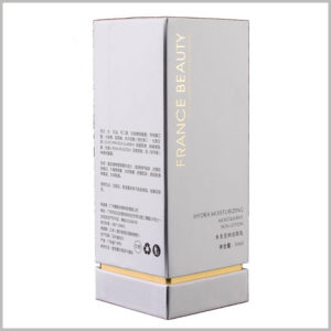 white cardboard boxes for 50ml face lotion packaging, The volume of skin care products printed on the front of the product packaging is more conducive to consumers to directly judge the information.