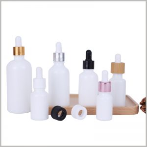 white essential oil dropper bottles with cap. We have many different types of lids to choose from, you can choose the best combination according to the product.