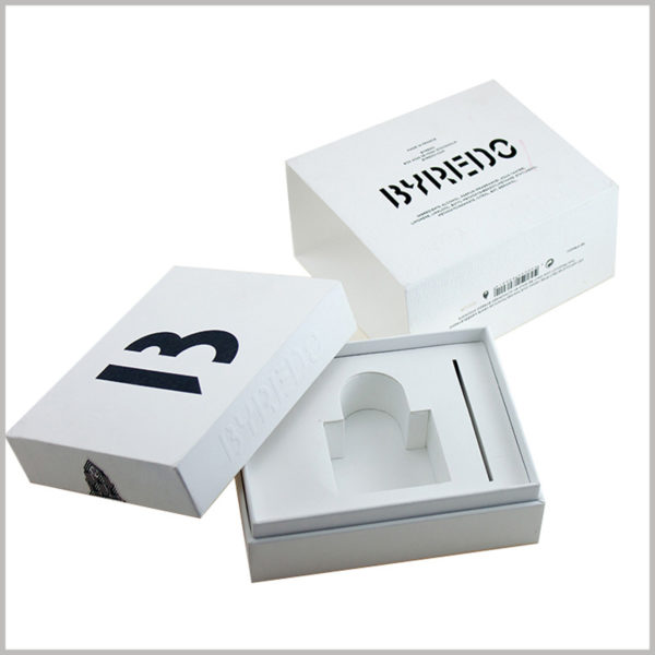 white small cardboard gift boxes for perfume packaging.The packaging design of perfume boxes is compact without leaving too much wasteful space, effectively avoiding the waste of resources.