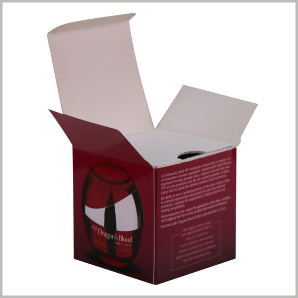 wholesale Skin care boxes for 50ml facial cream packaging, Inside the square box is a corrugated inner card for protecting skin care glass bottles.