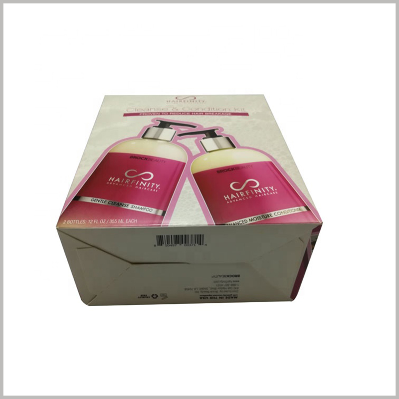 wholesale foldable packaging for shampoo box set. Printing barcodes on the bottom of foldable product packaging will help to identify the authenticity of the product and protect the brand value.