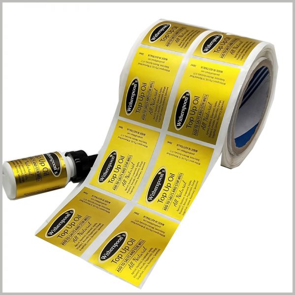 wholesale gold foil labels for essential oil. The essential oil label is highly customizable, and the structure, size and printing content of the label can be customized according to the essential oil.