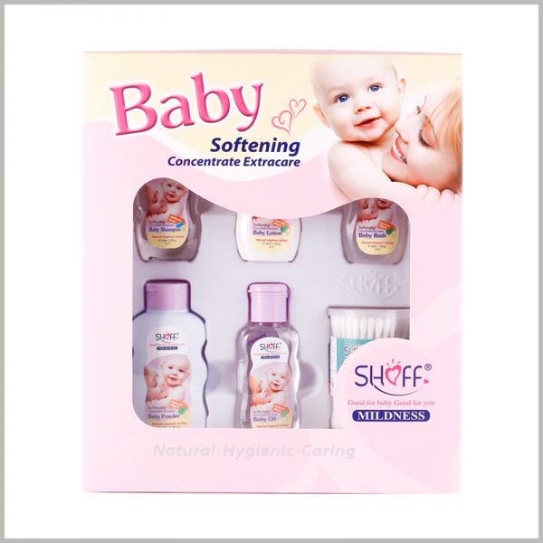 windows packaging for baby care products. Customized packaging can print different content to distinguish different products and brands.